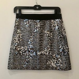 Club Monaco Scarlet Sequin Mini Skirt